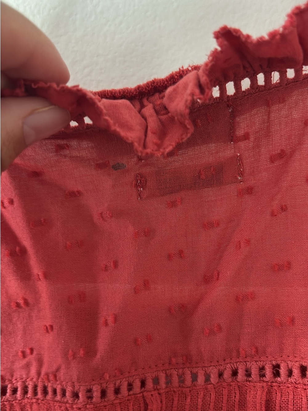 Faherty Women's Willa Top Carmine Red Button Up Blouse Size Small Organic Cotton - Picture 5 of 5